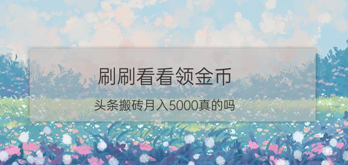 刷刷看看领金币 头条搬砖月入5000真的吗？